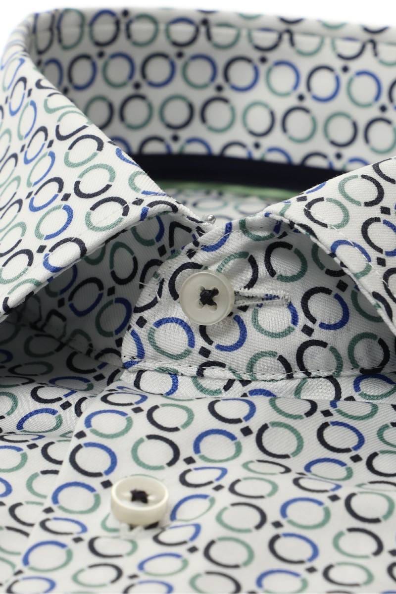 ETERNA Comfort Fit Hemd grün/blau, Bedruckt (super langer Arm)