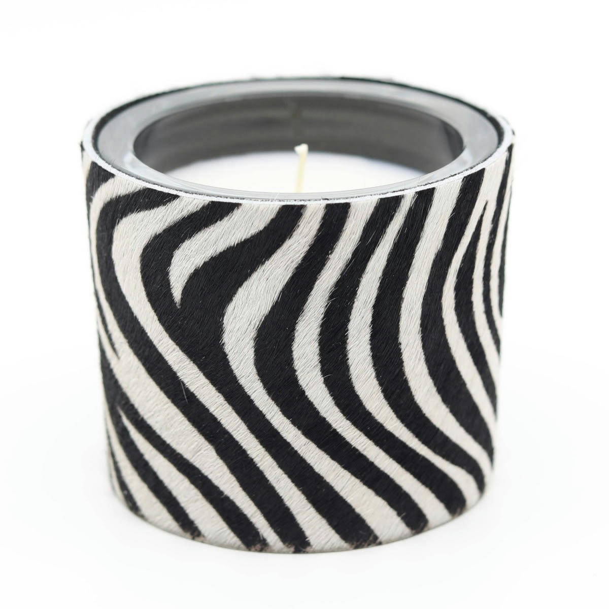 - Bougie en peau de vache zébrée - 1 mèche 8 cm