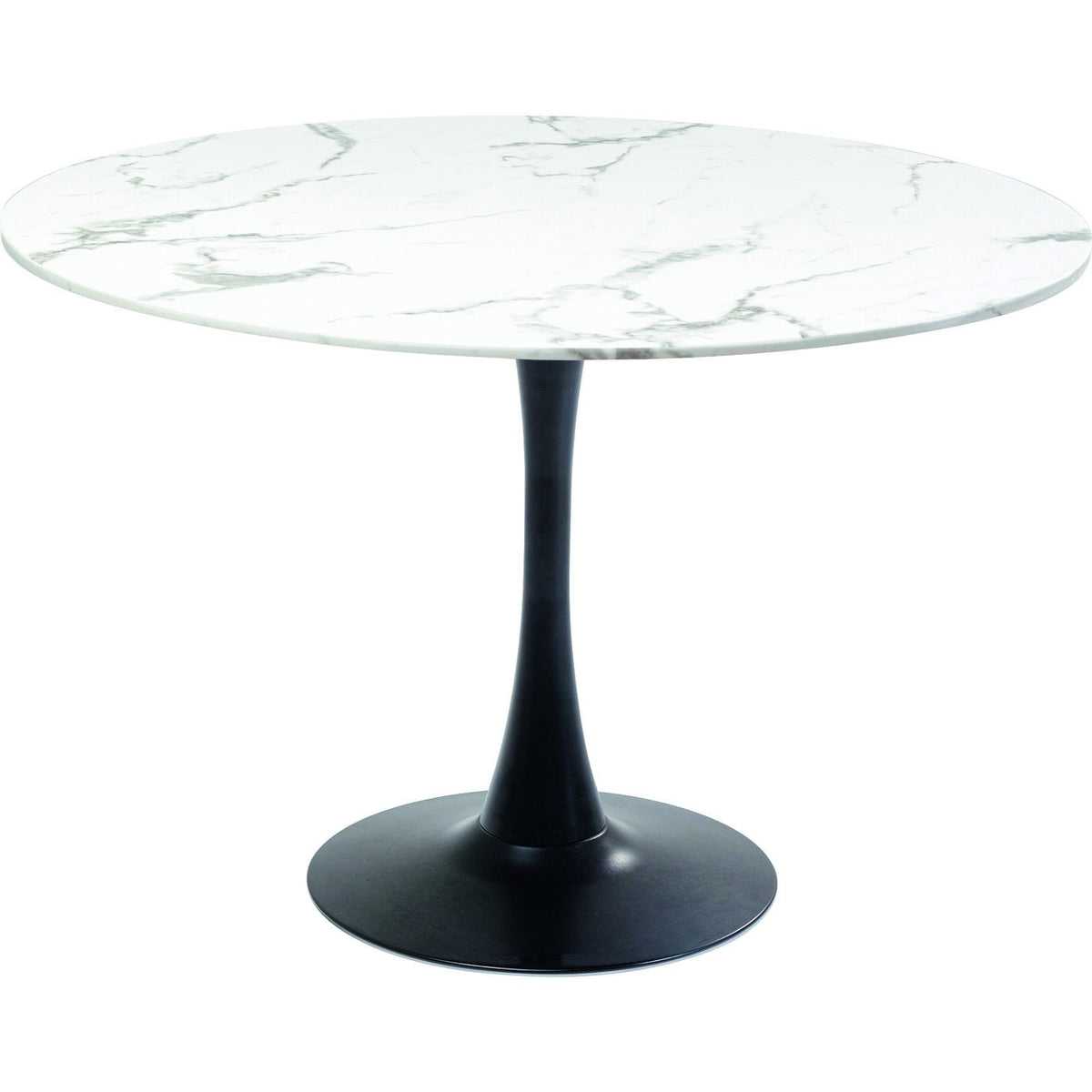 Kare Design Eettafel Schickeria Ø110cm marmerprint wit en zwart