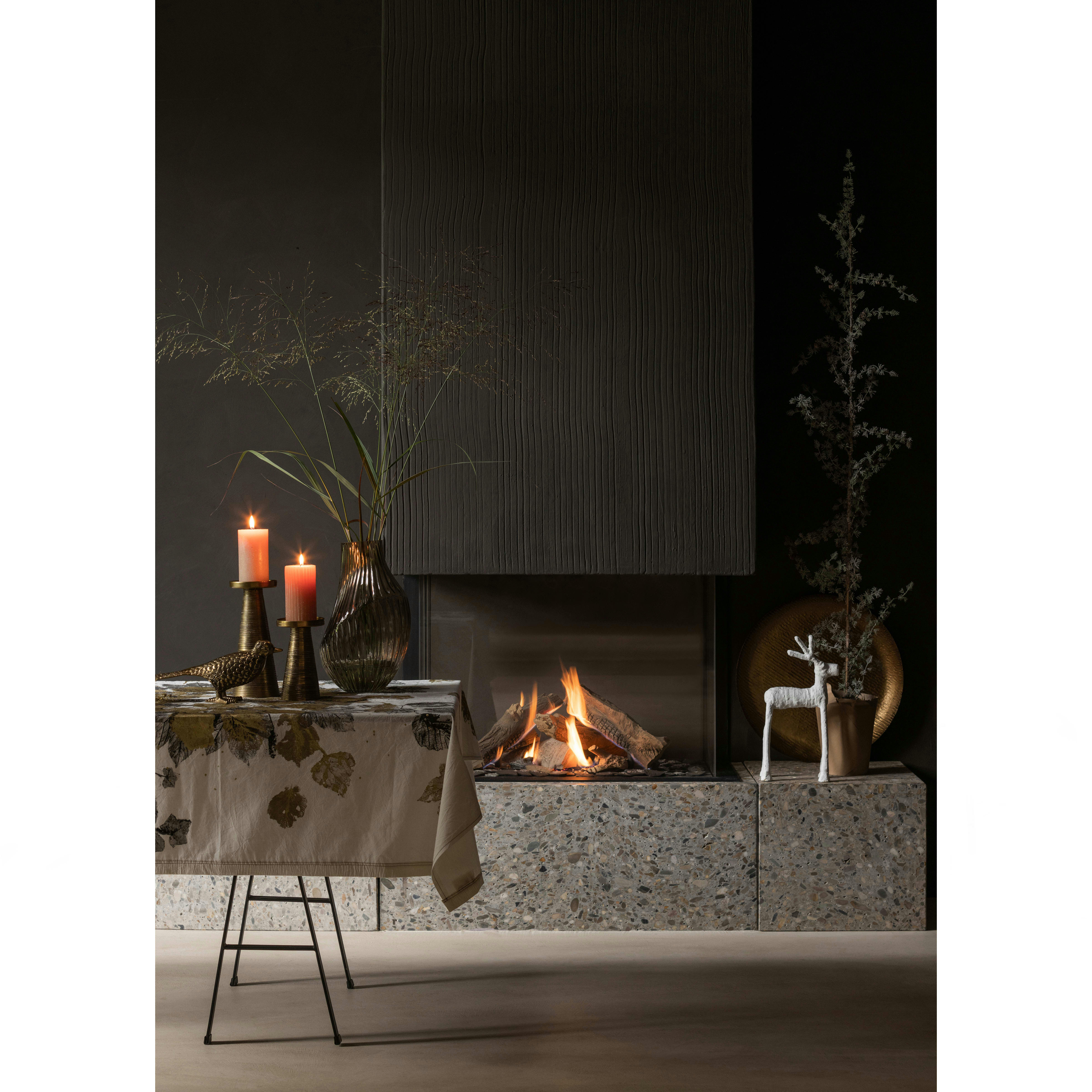 SUNSET - Nappe en coton dessin blanc cassé 135x250