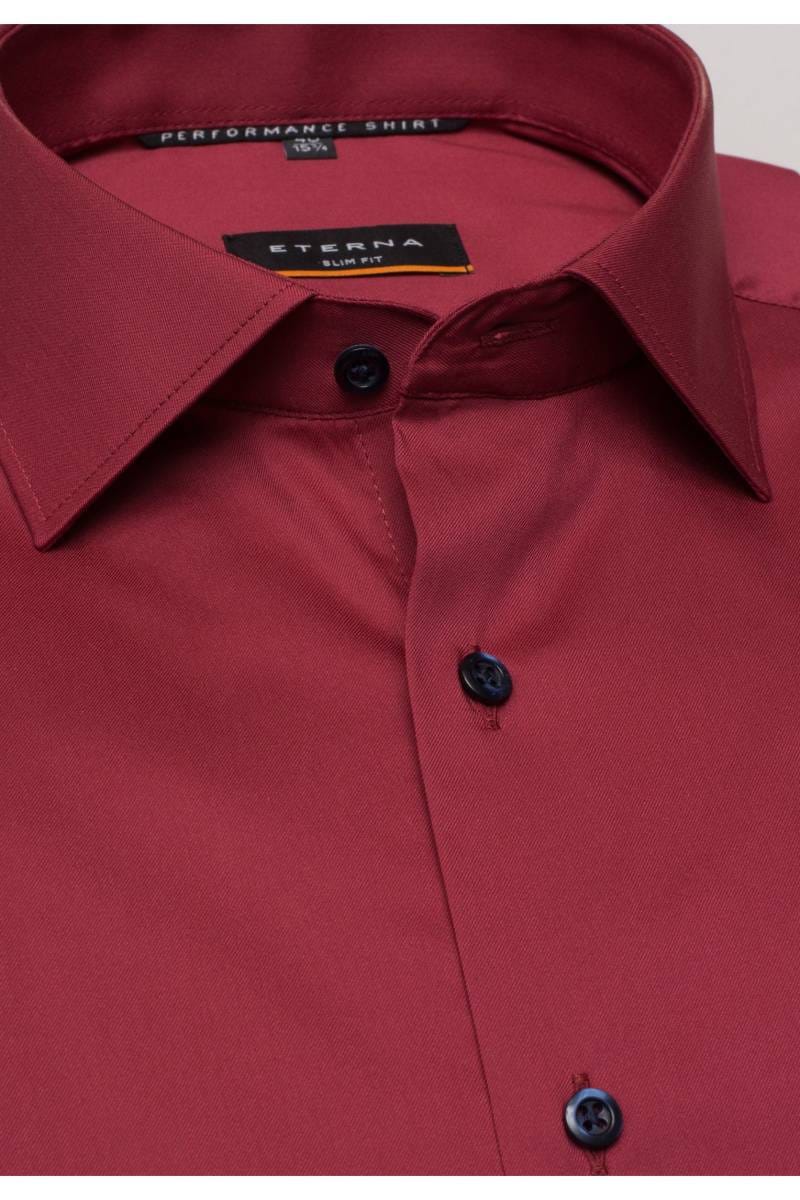 ETERNA Performance Slim Fit Tencel Hemd rot, Einfarbig