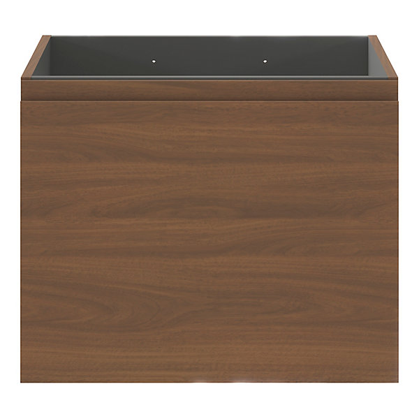 Meuble sous vasque suspendu effet noyer 2 tiroirs l.60 x H.48 x P.45 cm Levanna