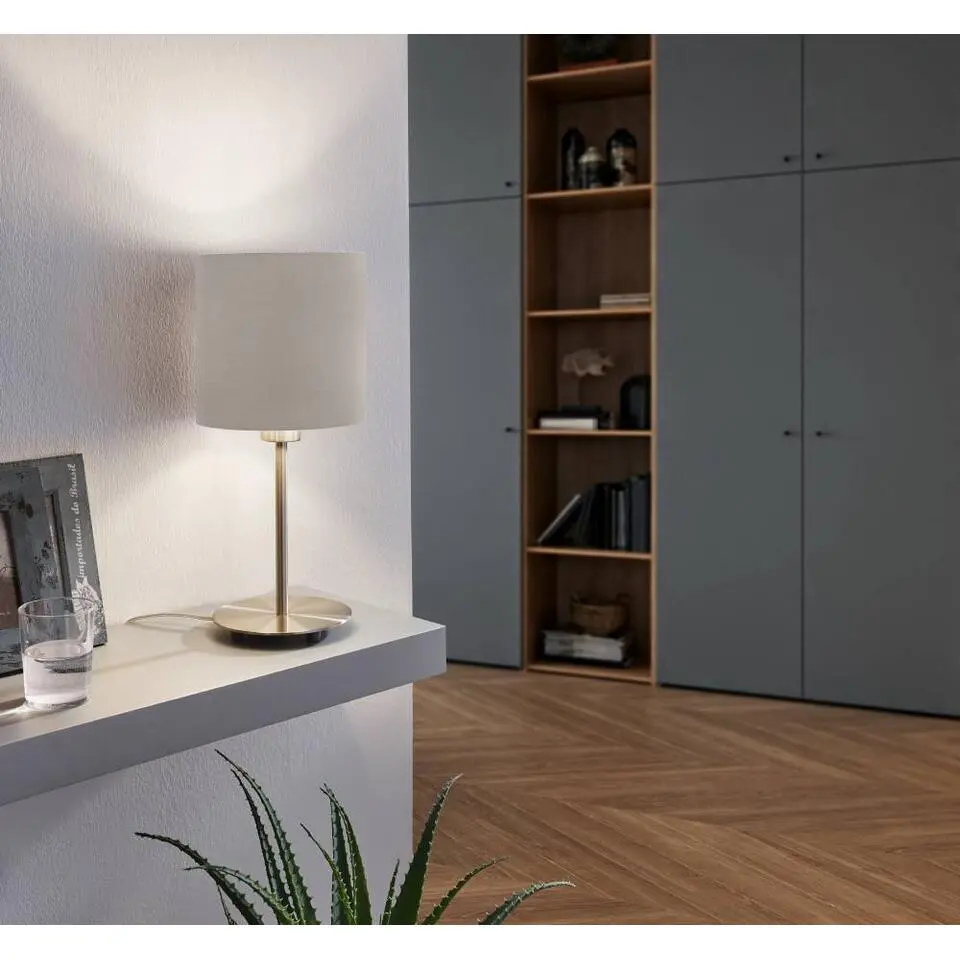 EGLO Pasteri Tafellamp - E14 - Textiel - Taupe