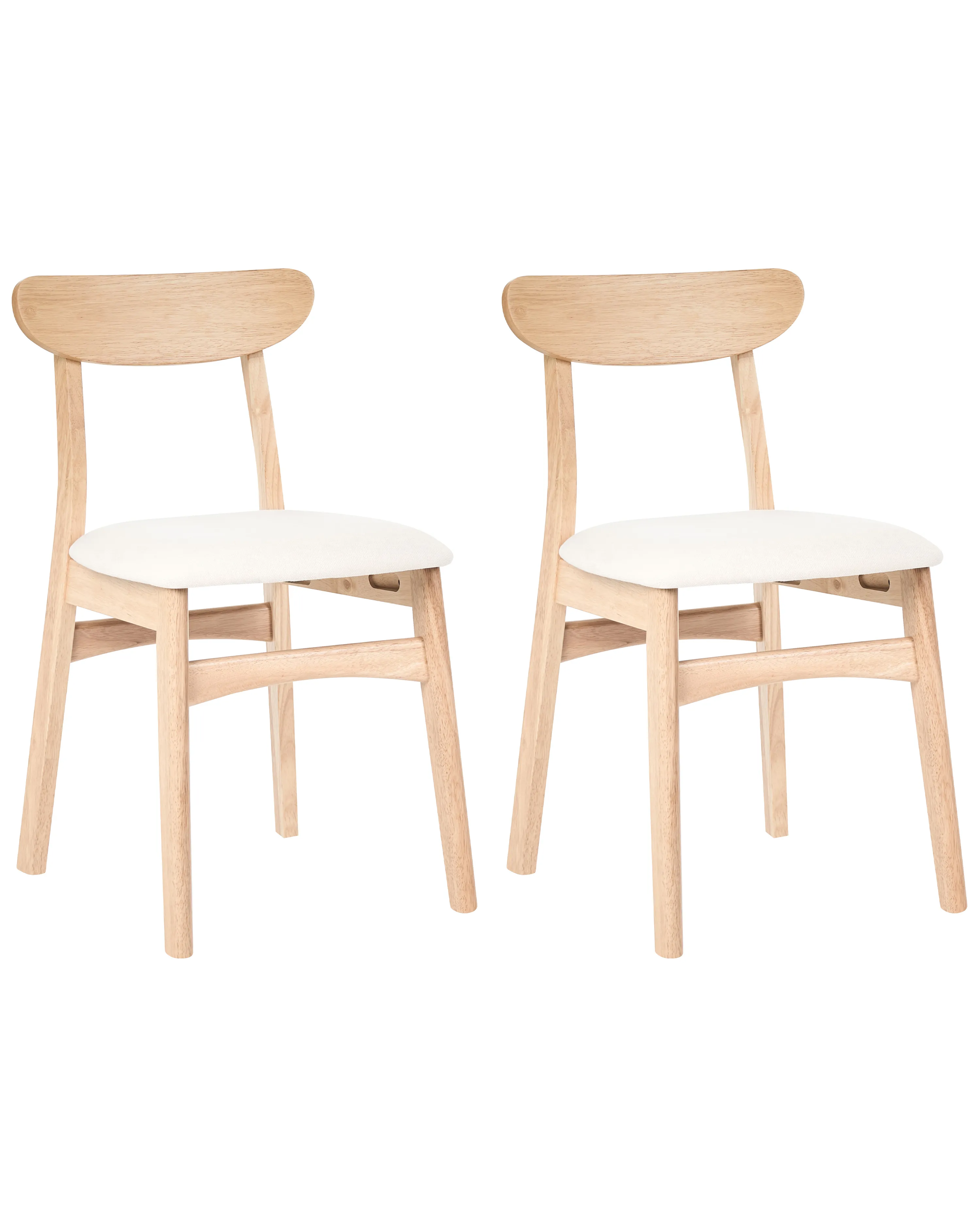 Set of 2 Bar Chairs DOYLE Wood Light Brown/ Light Beige