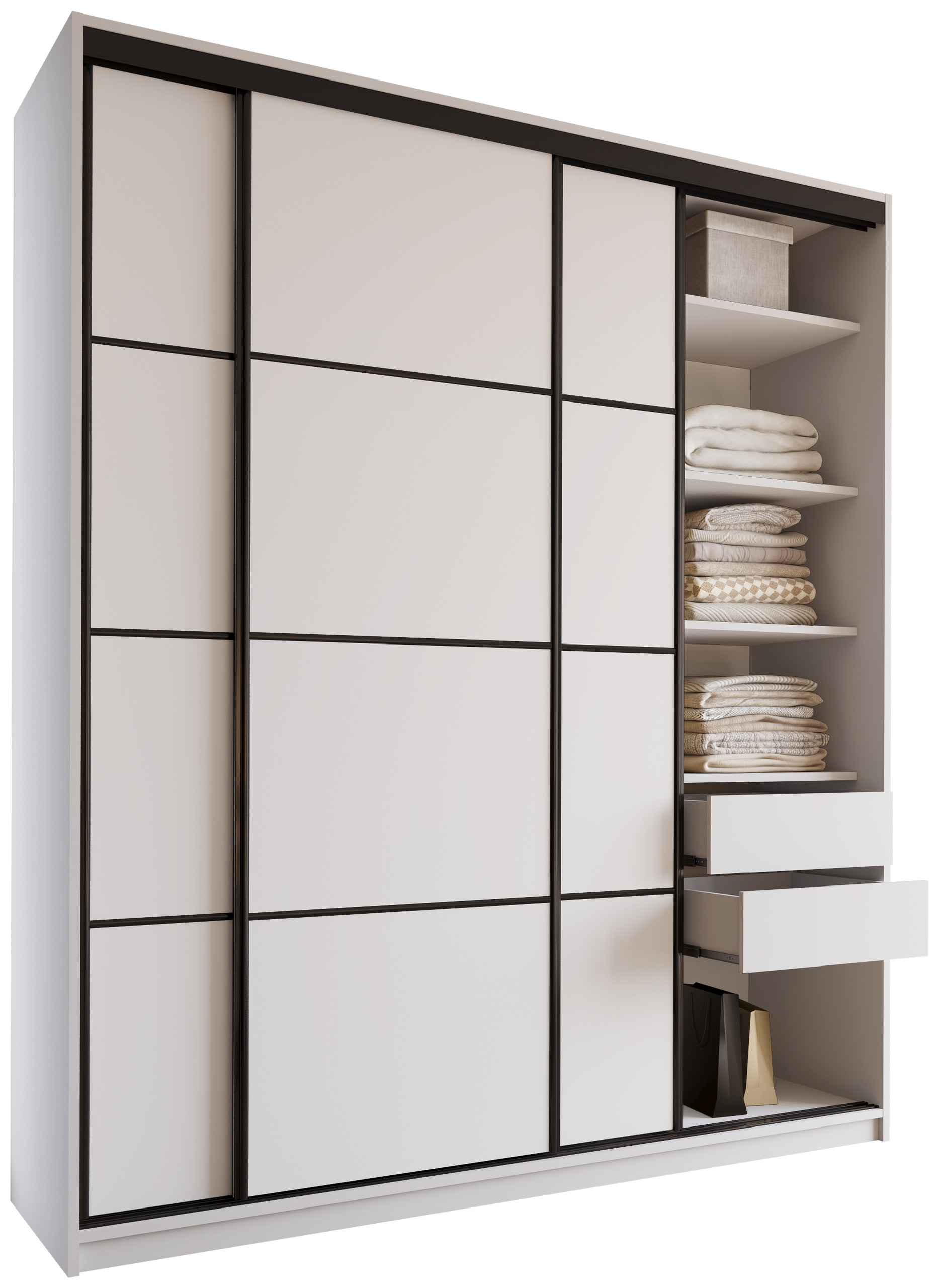 Szafa przesuwna 200 cm LOFT MAX biały