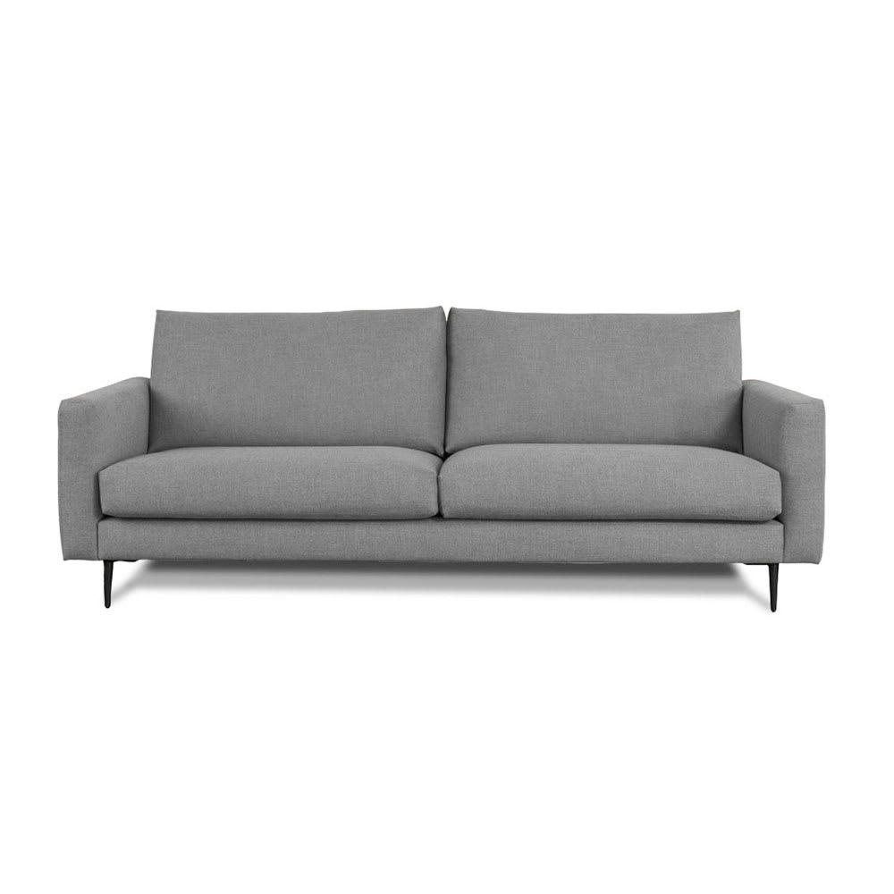 CARUSO - Canapé 3 places tissu droit gris clair