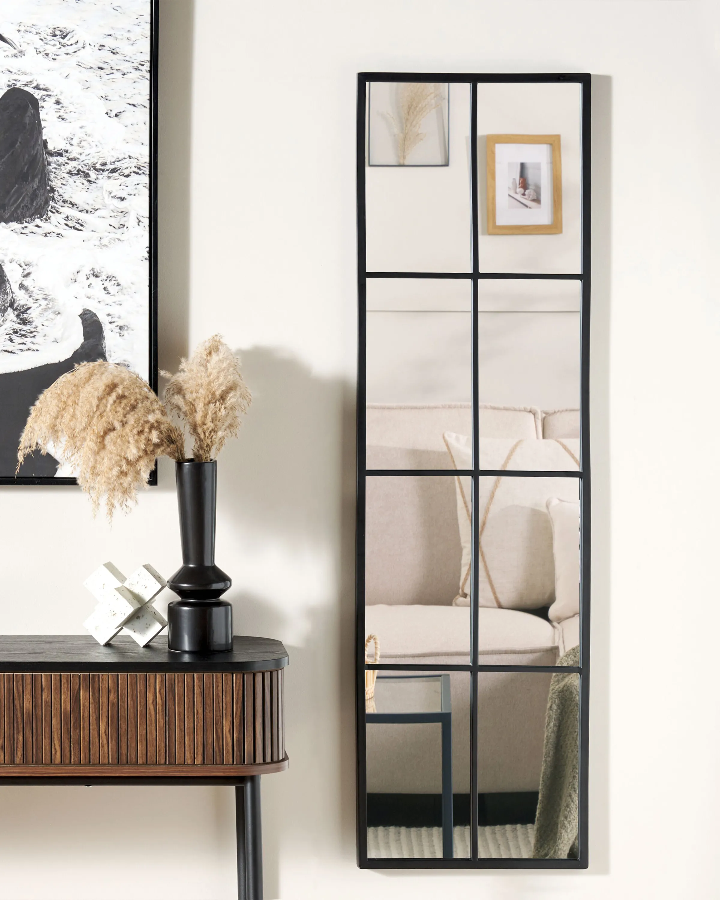 Wall Mirror CAMON 38 cm 132 cm Metal Black