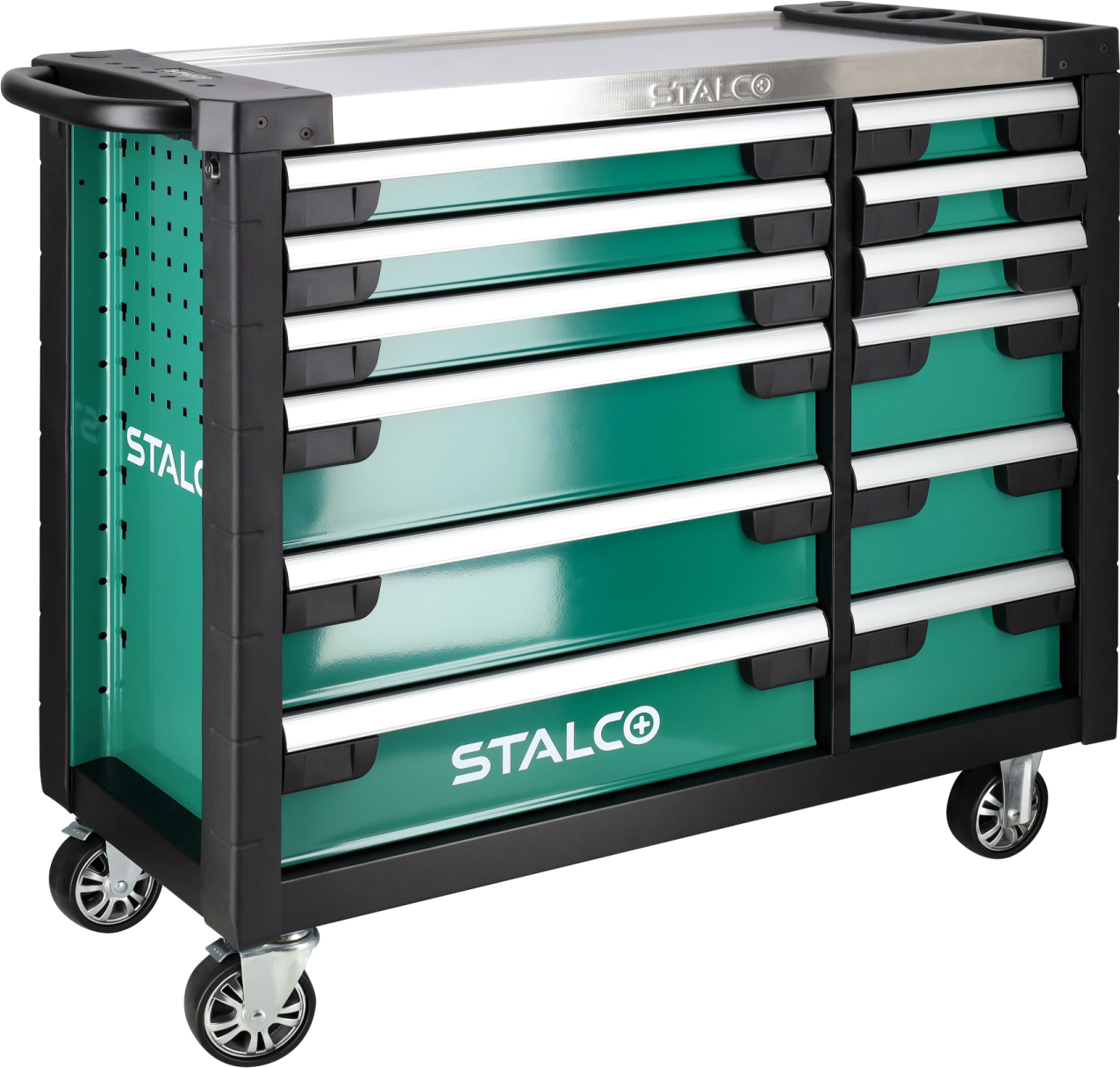 Szafka narzędziowa 12 szuflad, blat nierdzewny STALCO S026300012 STALCO S026300012