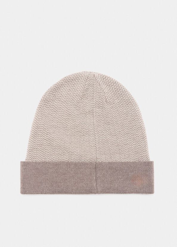 Berretto beanie in lana chevron