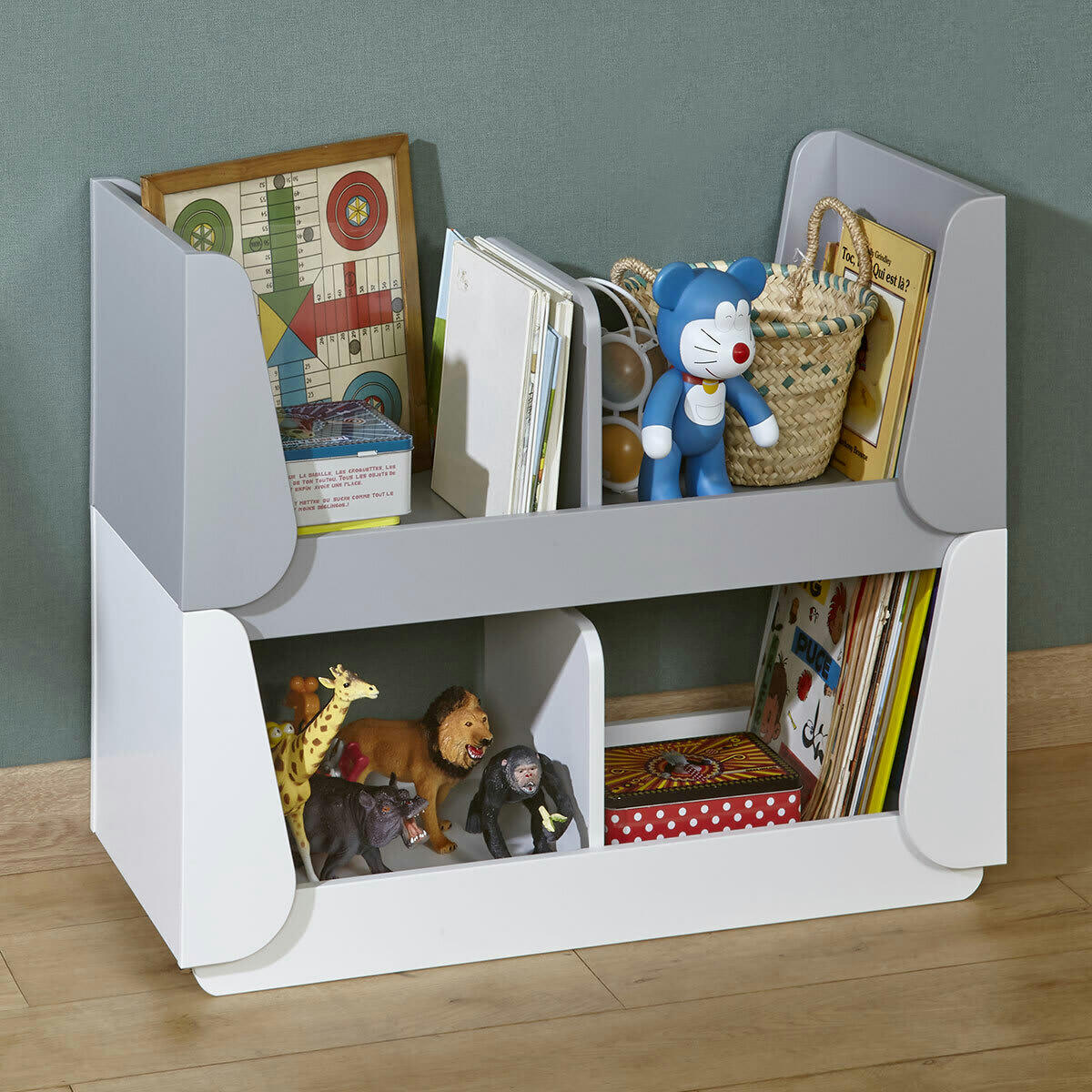 PIKI - Etagere empilable effet bois gris