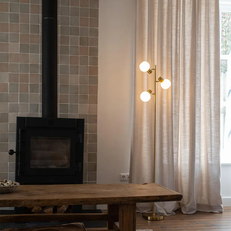 Qazqa vloerlamp anouk goudkleurig e14
