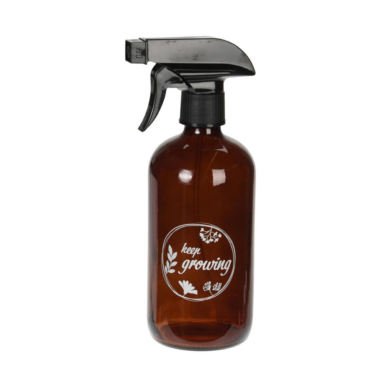 Szklany spryskiwacz do roślin 500 ml brązowy 21 cm nowoczesny