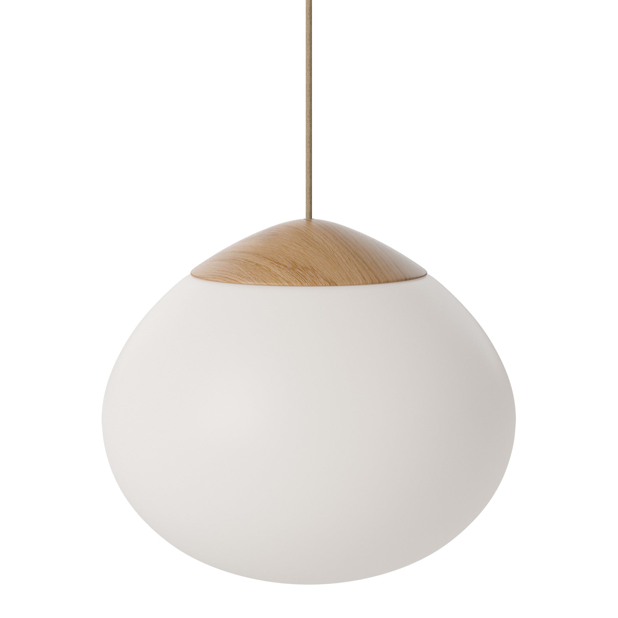 Bolia Acorn Hanglamp Ø 32 cm - Opaalglas - Eiken
