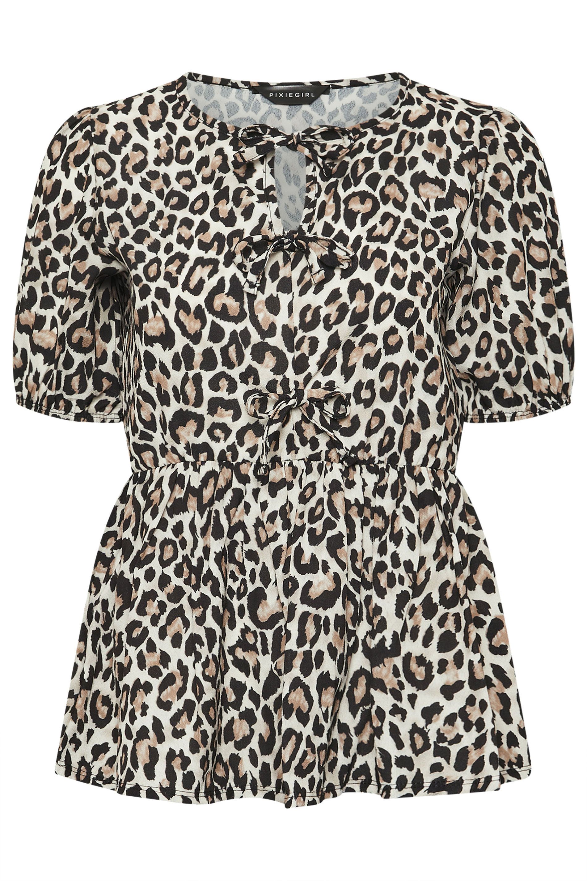 PixieGirl Petite Leopard Print Smock Top