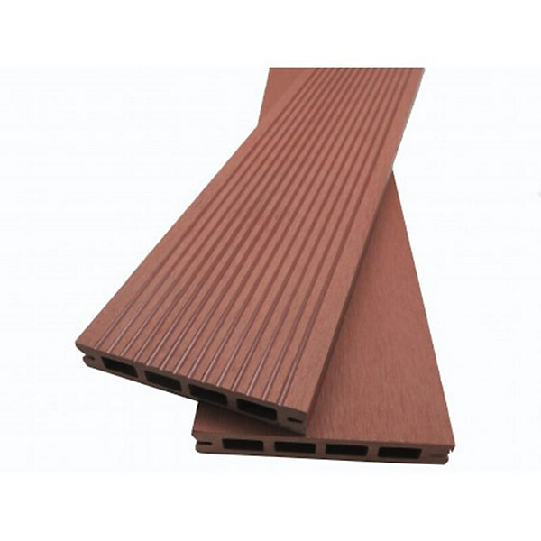 PACK 4 m² lame de terrasse composite Prima   ACCESSOIRES 2200mm Brun rouge, ep.19 mm, l.12 cm, L.220 cm