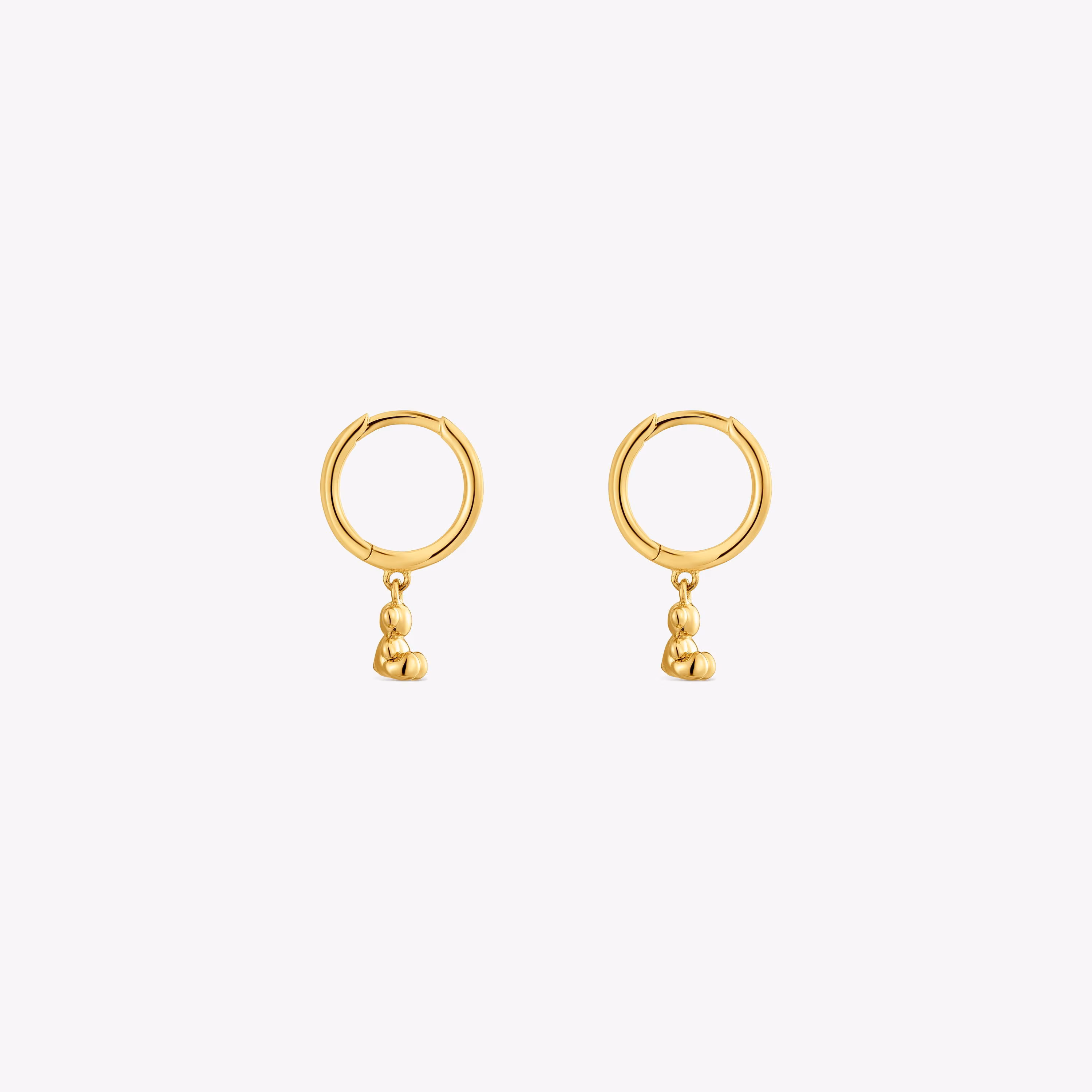 Pendientes aro de oro y detalle oso Bold Bear