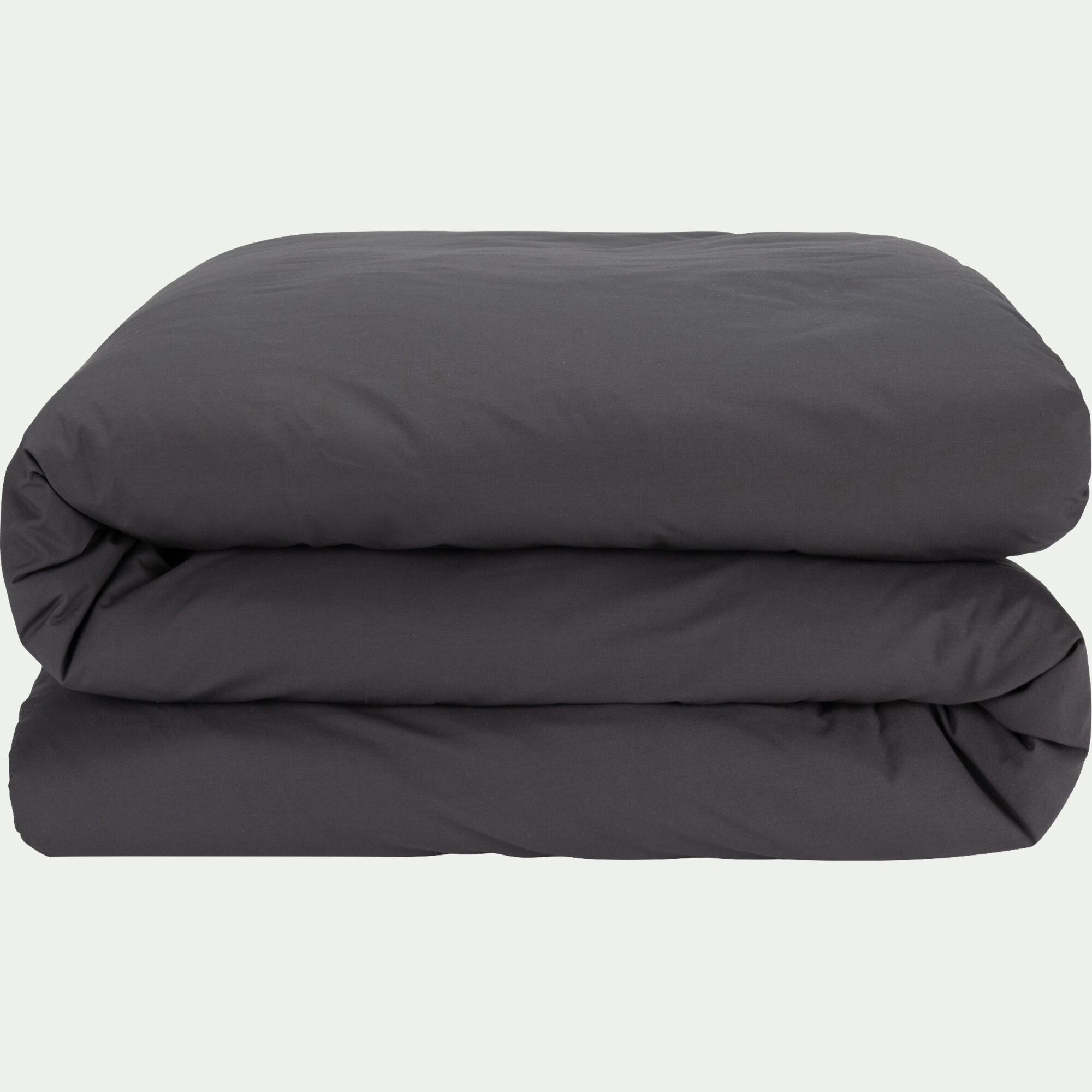 FLORE - Housse de couette en percale de coton - gris ardoise 240x220cm