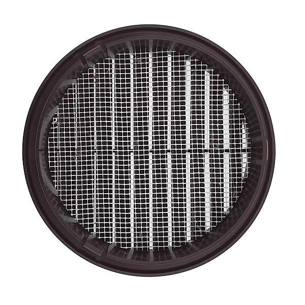 Lot de 3 Grille ronde pour pvc et gaine avec moustiquaire diam125 Marron