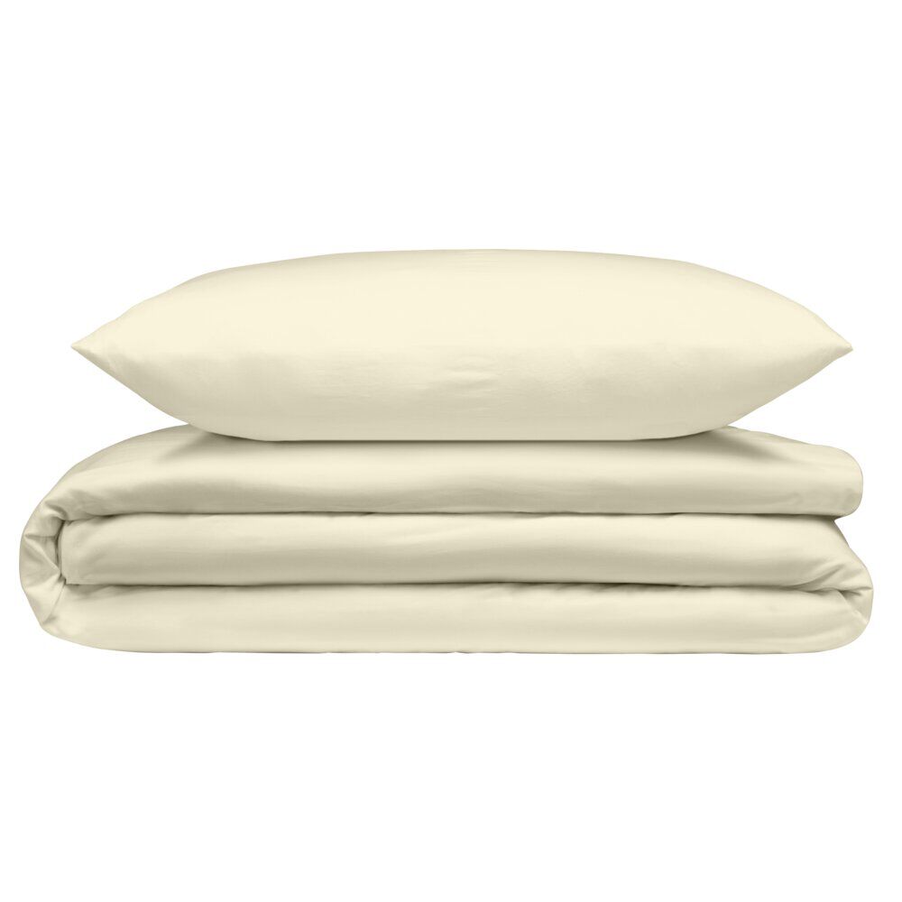 Parure de lit 1 personne 140x200cm avec taie polyester uni beige