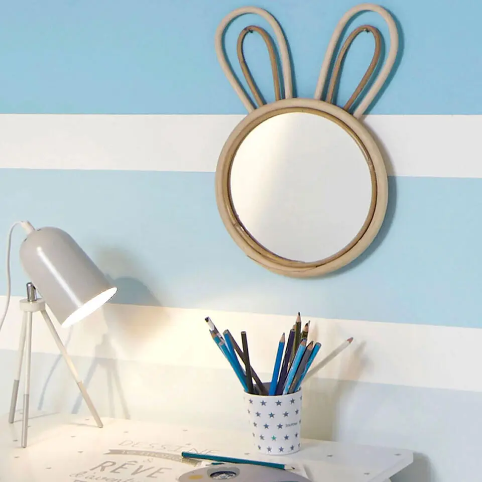 Atmosphera Wandspiegel - konijn - rotan - 37 cm - boho spiegel