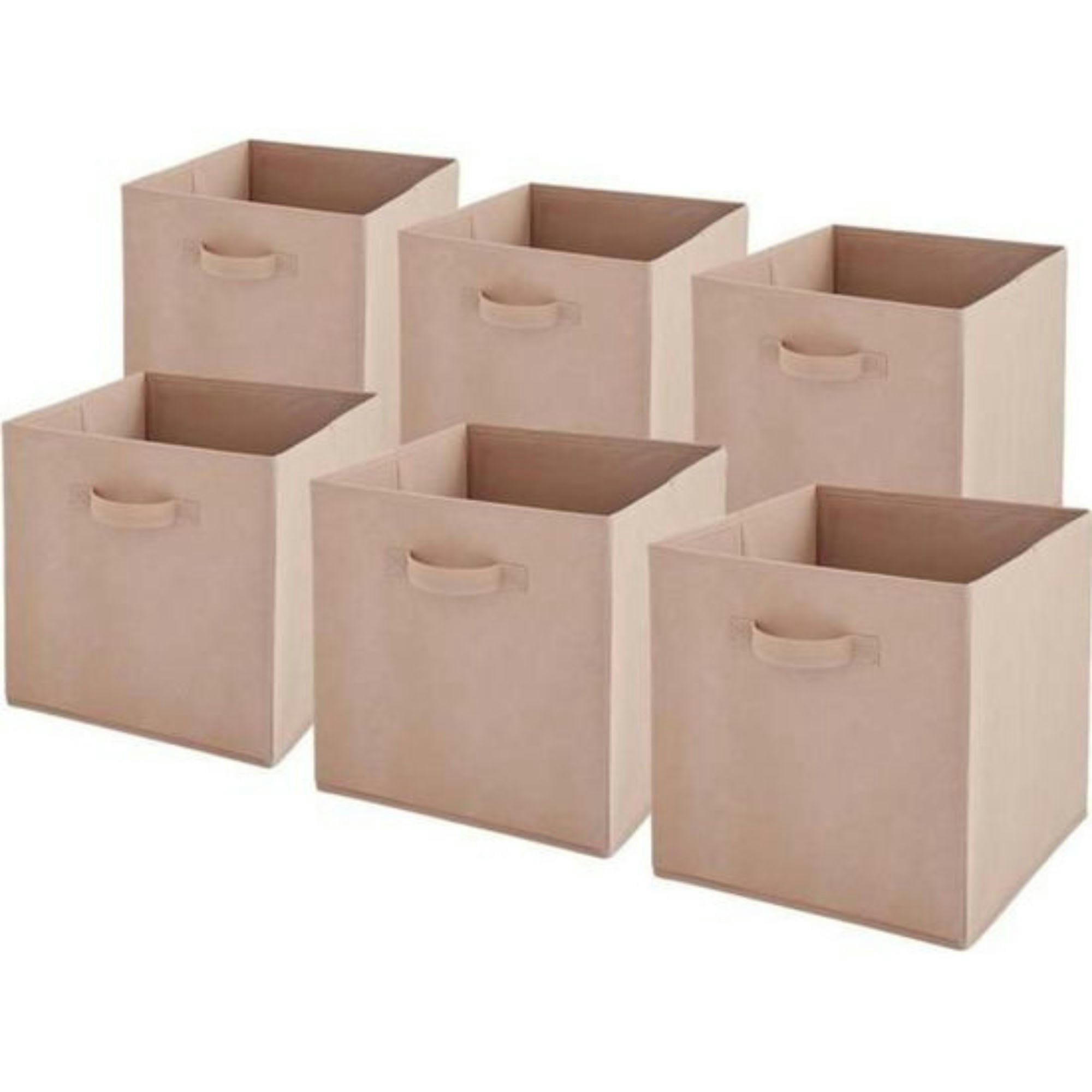 - Lot de 6 paniers  pliables en tissu rose 31x31x31cm