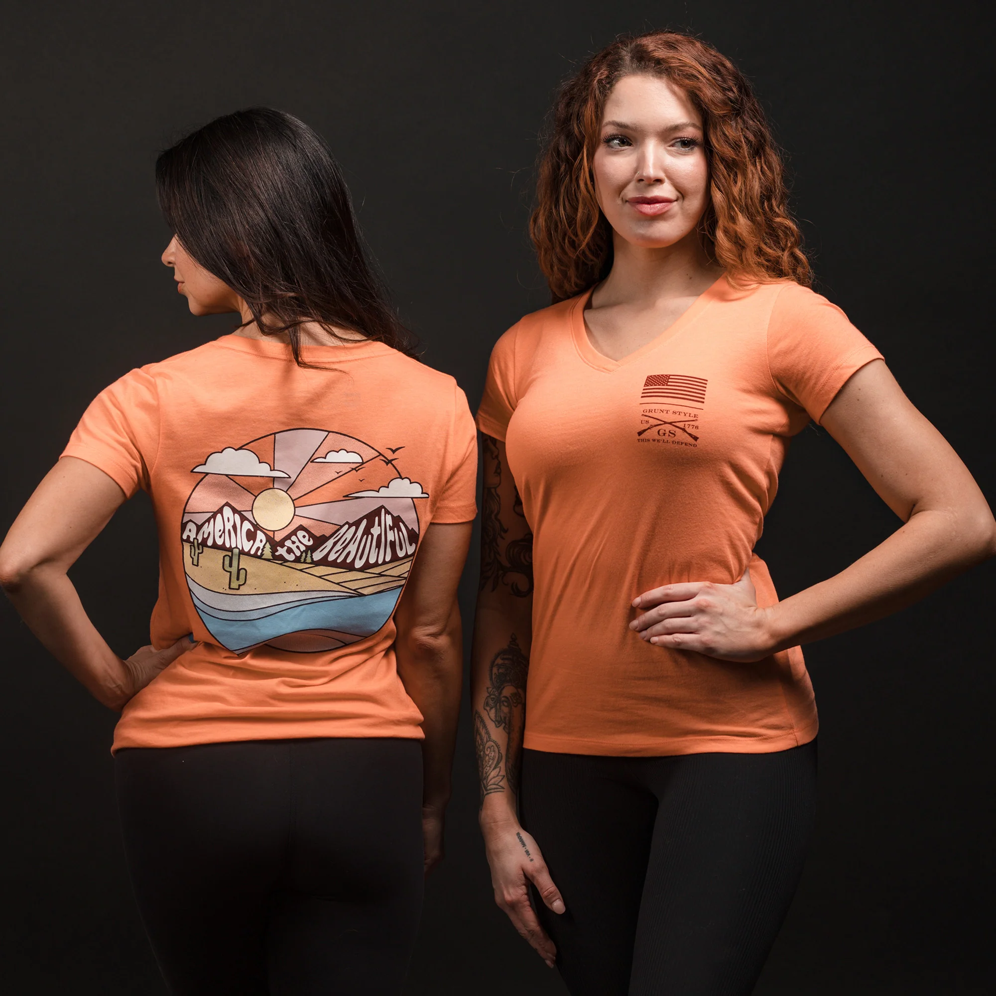 Women's Retro Daze V-Neck - Apricot Crush