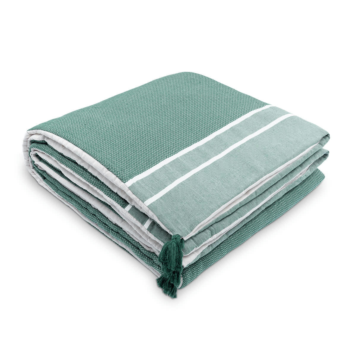 STOCKHOLM - Edredon coton  90x190 vert kaki