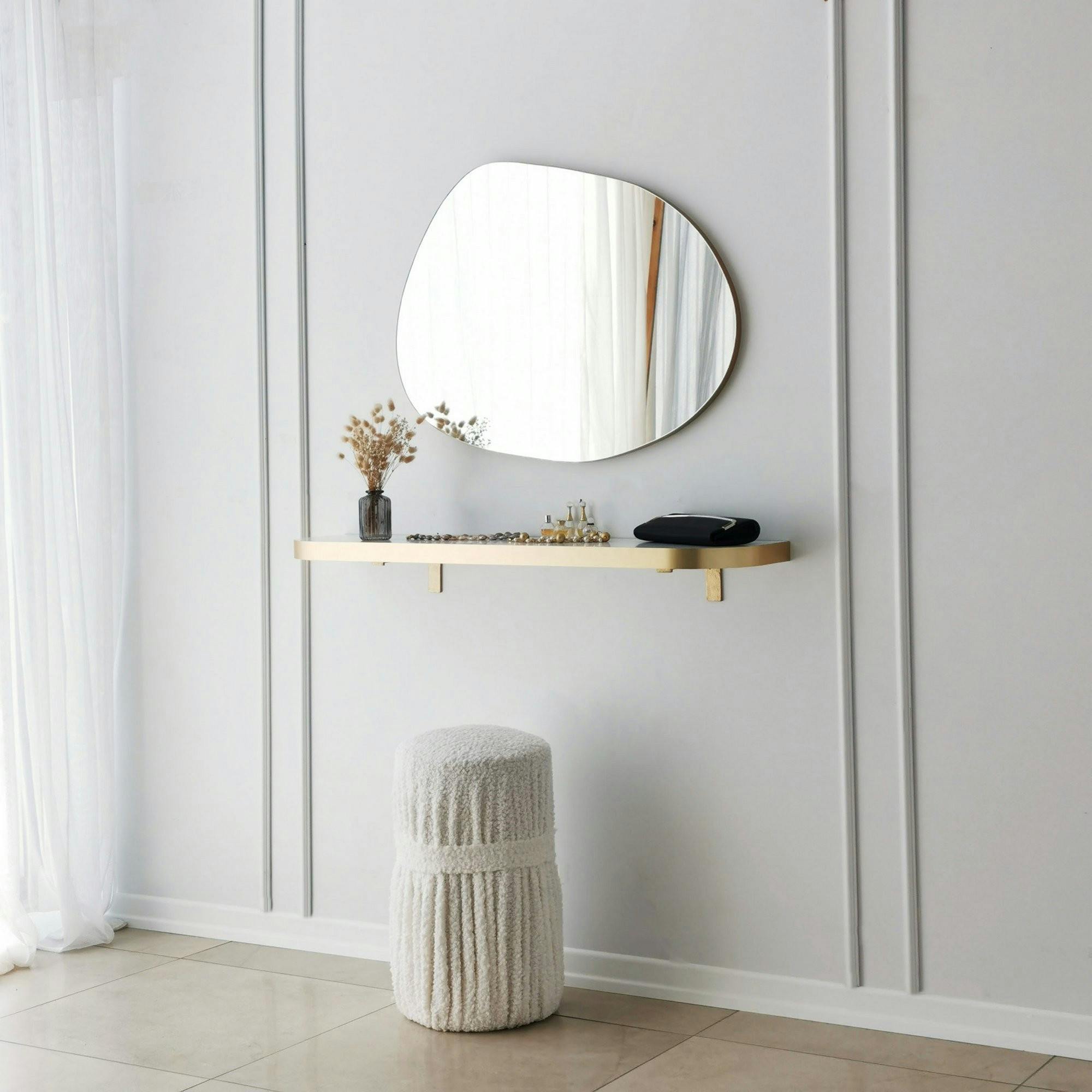 Miroir rond organique 75 cm - entrée, salle de bains CODY