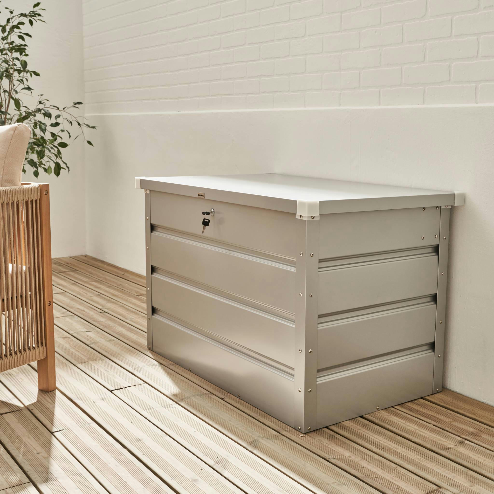 DALLAS - Coffre de jardin en métal 285l gris aluminium