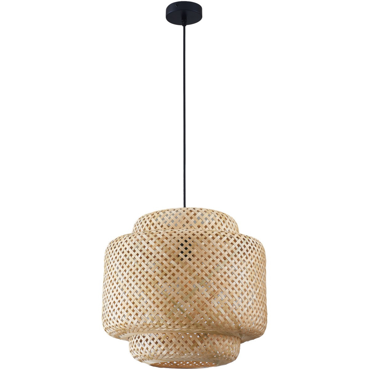 Lampa wisząca jasny brązowo-czarna BERTA 1xE27x20W wym: 130x40x40 cm Polux