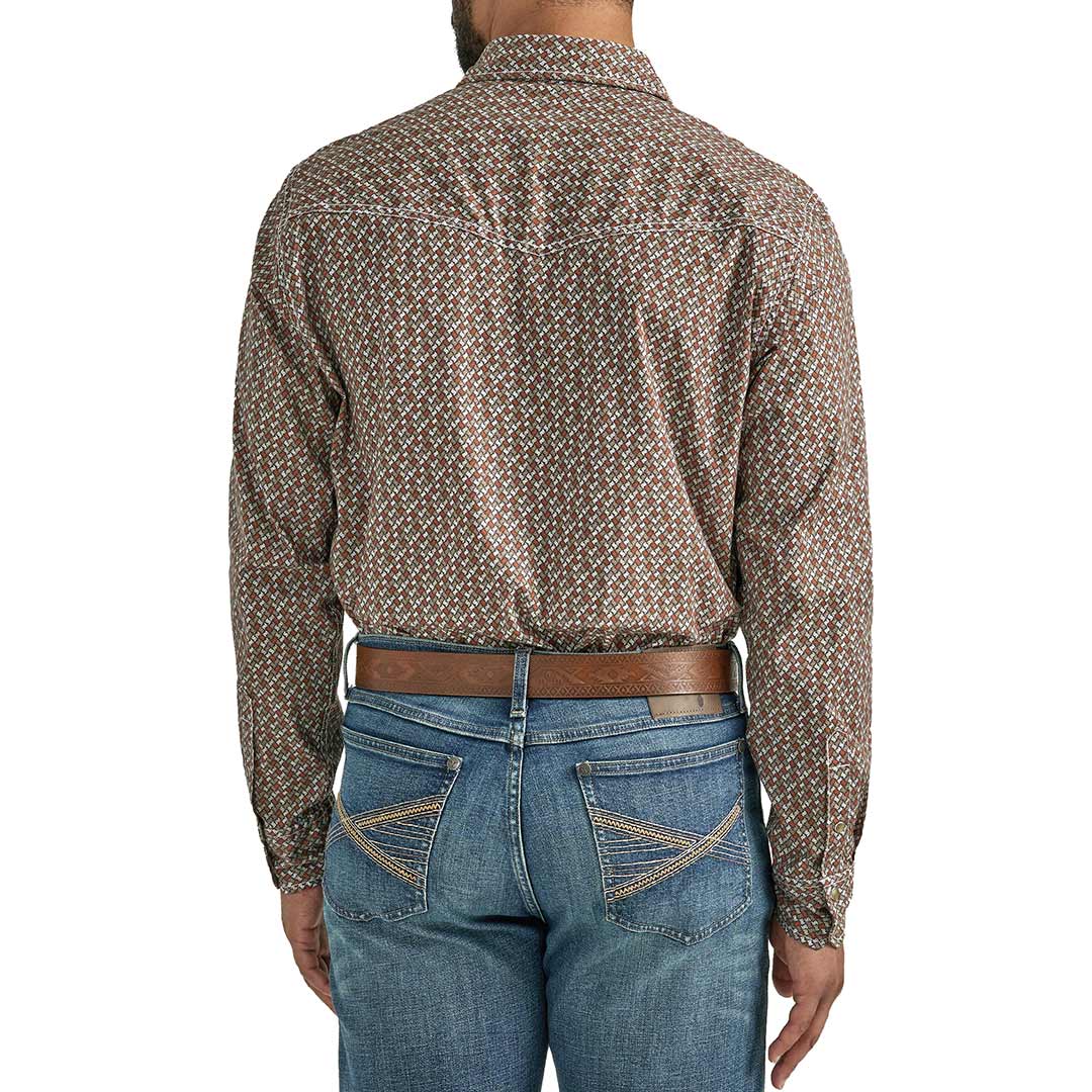 Мужская рубашка Wrangler 20X Competition Advanced Comfort с принтом и застежкой на кнопках