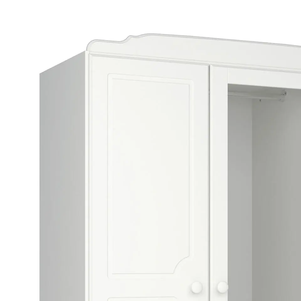 Hioshop Nilon kledingkast 3 deuren 5 laden wit