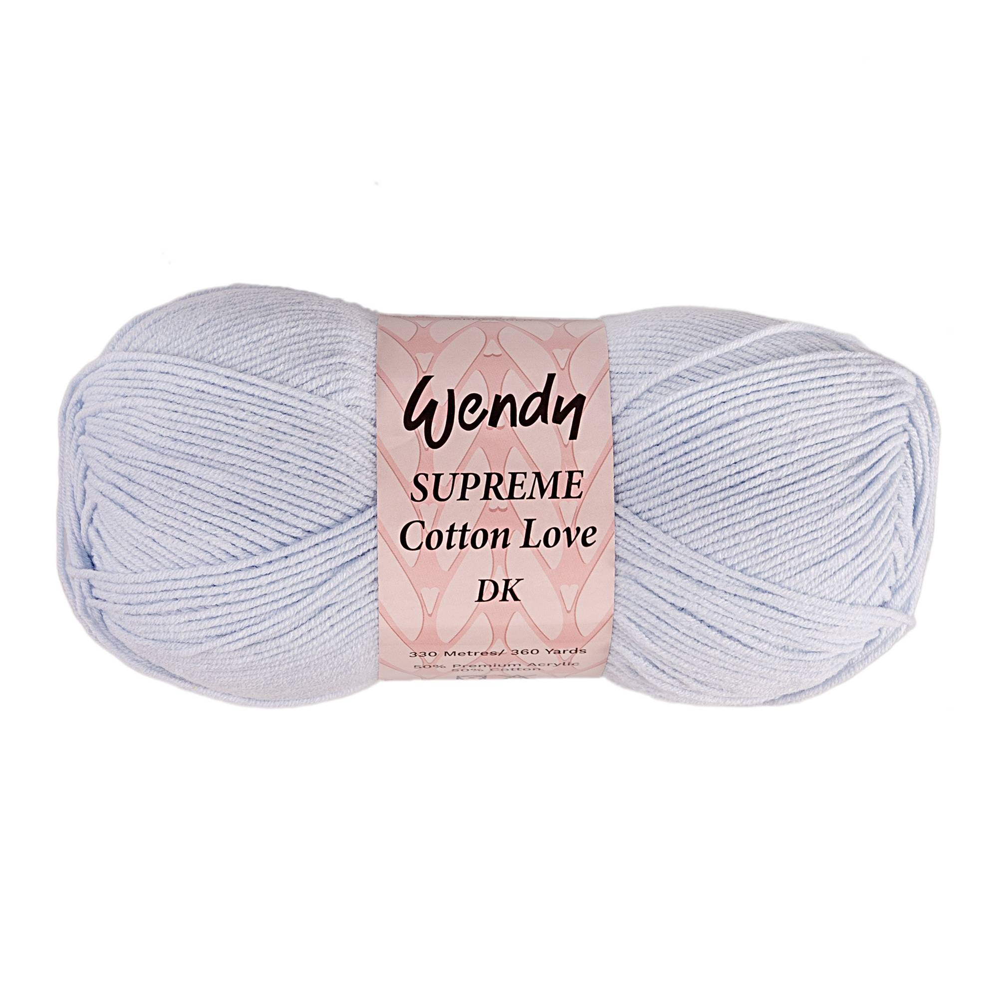 Wendy Pale Blue Supreme Cotton Love DK Yarn 100g