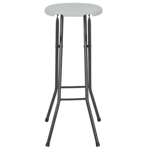 NNEVL Folding Bar Stools 2 pcs HDPE and Steel White