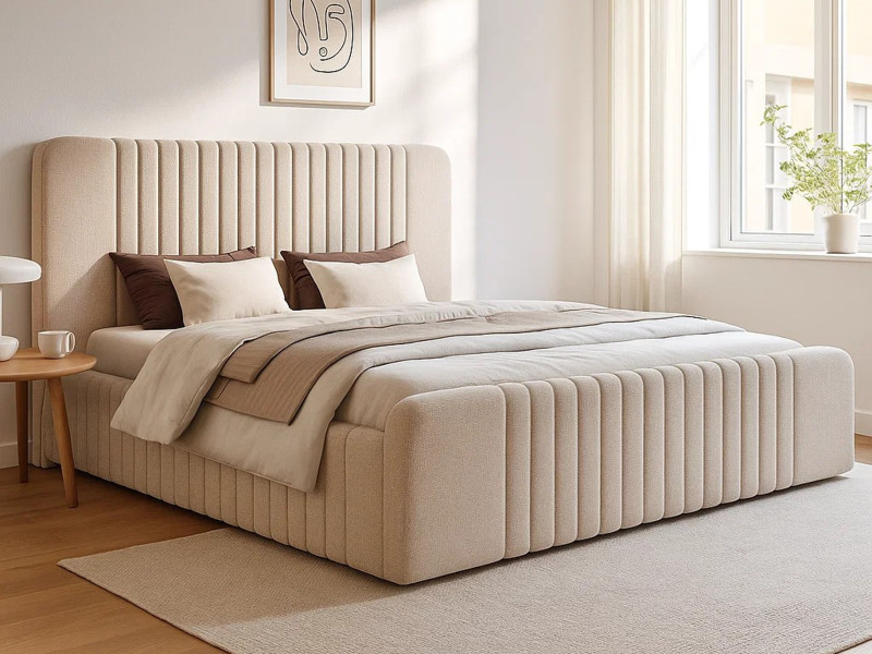 Łóżko 120x200 Verto Comfort z pojemnikiem, tkanina Cremona 02
