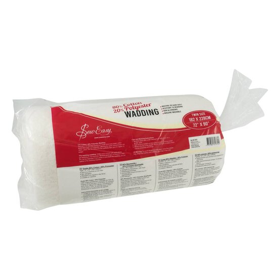 Cotton and Polyester Wadding (Twin) 183cm x 229cm