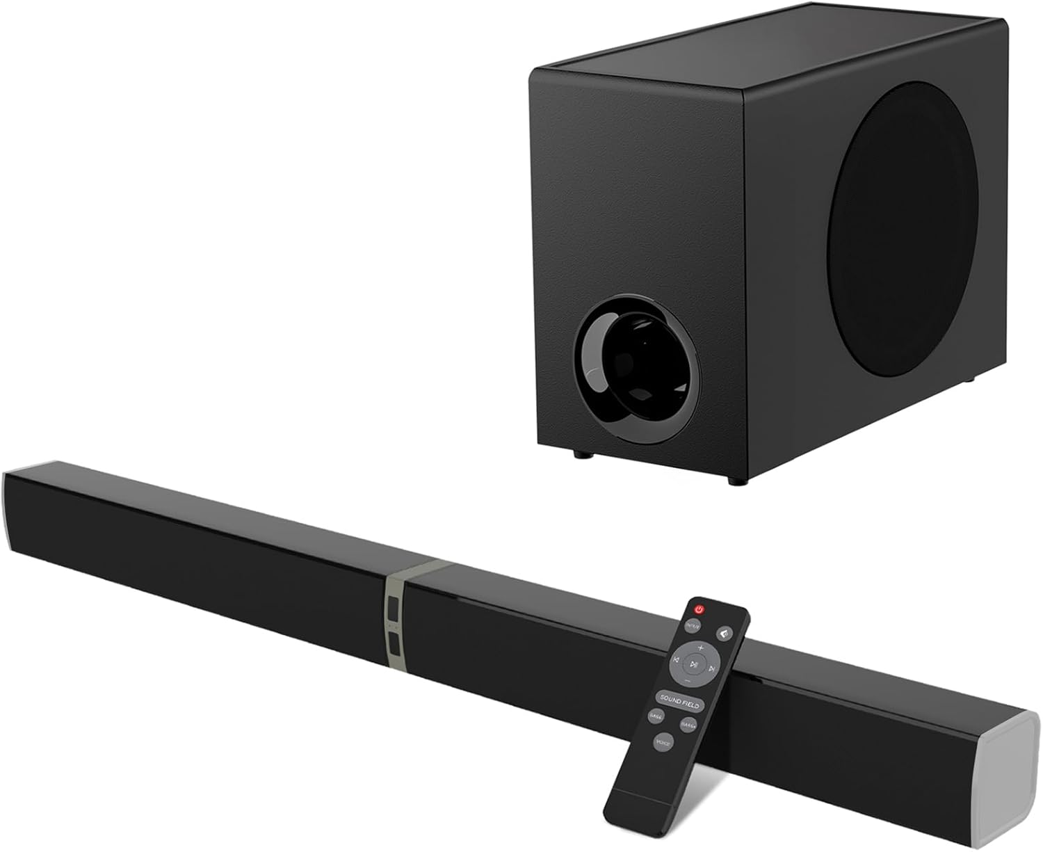 MZEIBO Sound Bar with Subwoofer, 120W Soundbar for Smart TV Bluetooth 5.0 Home Theater, Deep Bass Audio System with BT/ARC/Optical/AUX Connection for TV PC (31 Inch)