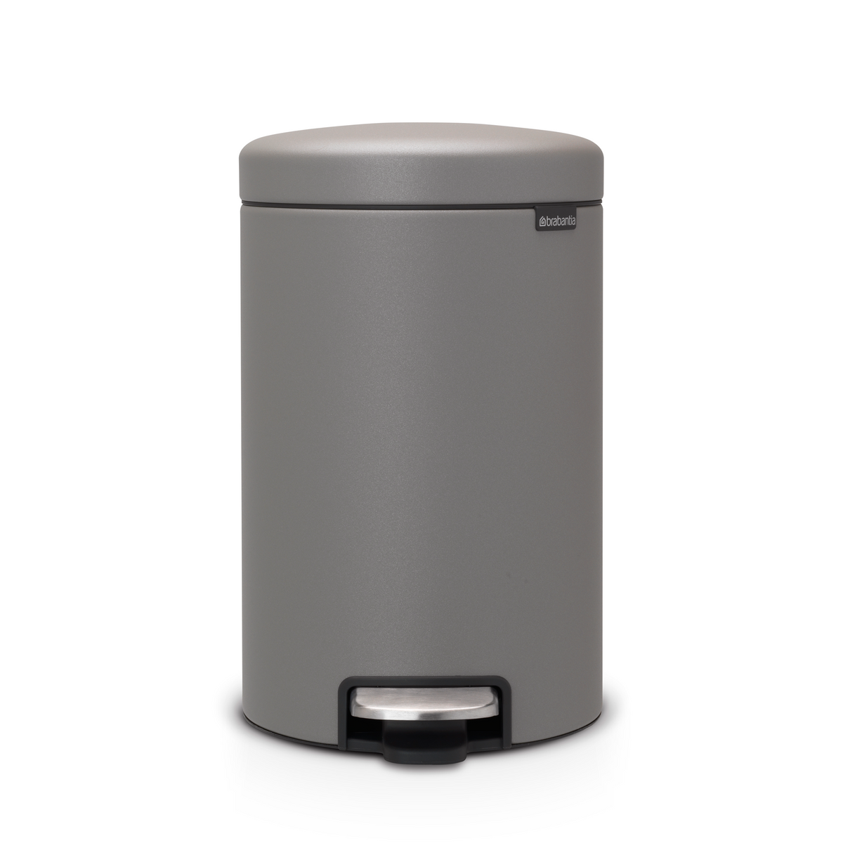 Brabantia NewIcon Pedaalemmer, 12 liter, kunststof binnenemmer - Mineral Concrete Grey
