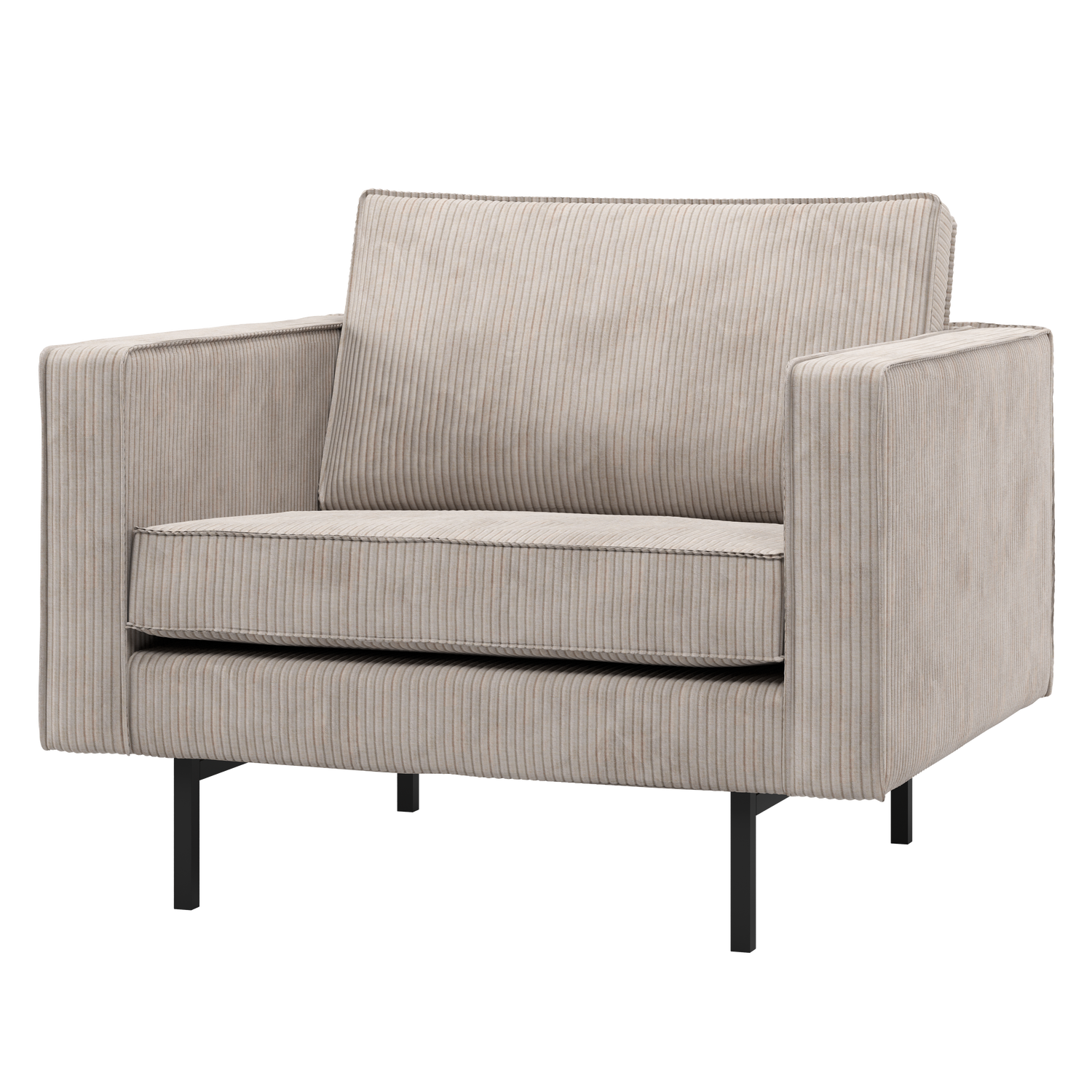WOOOD fauteuil Rodeo - Ribstof - Ecru - 83x98x88