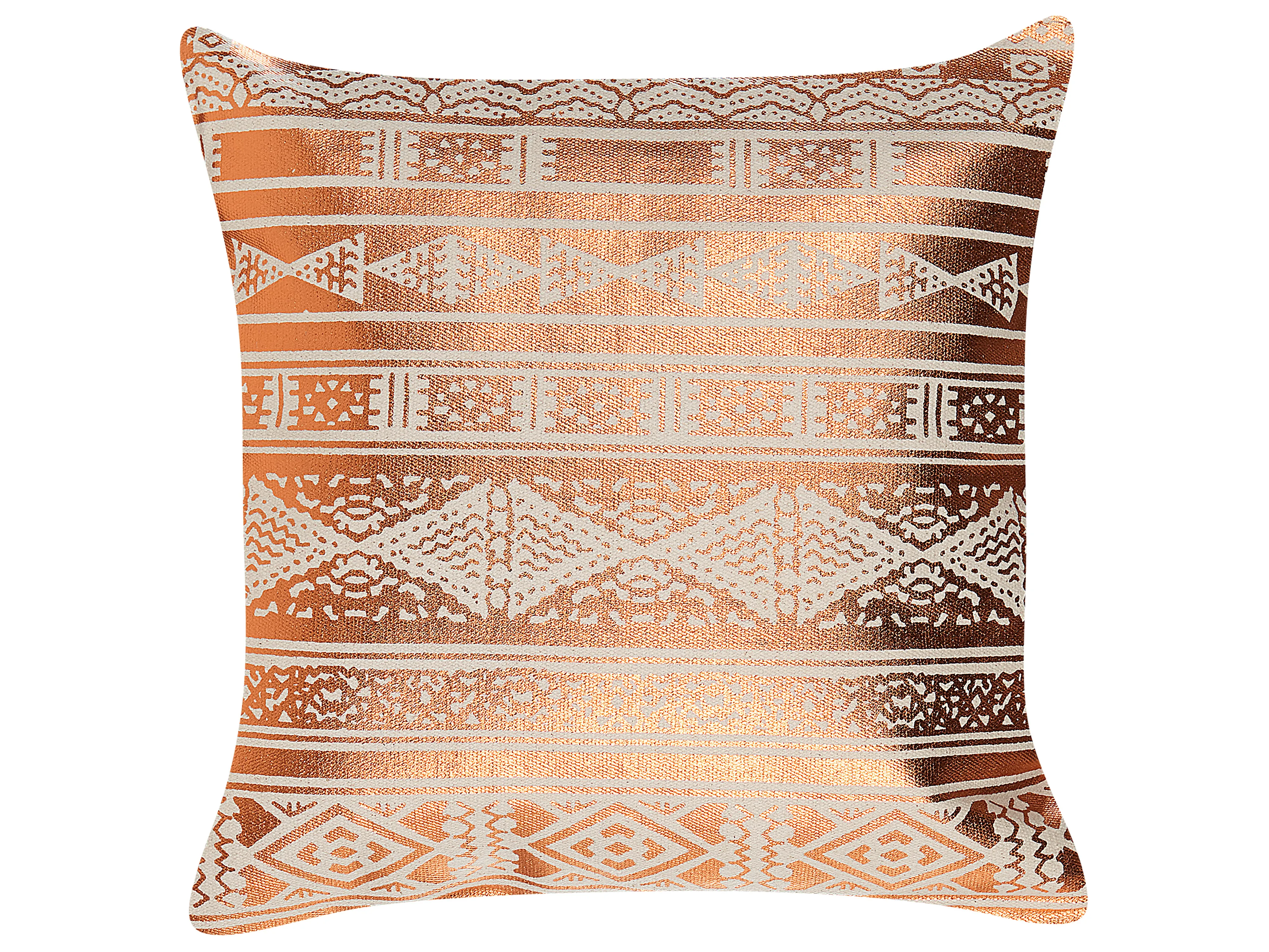 Throw Cushion OUJDA Cotton 50 x 50 cm Copper Geometric Pattern