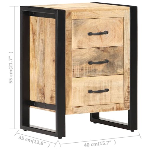 NNEVL Bedside Cabinet 40x35x55 cm Solid Mango Wood