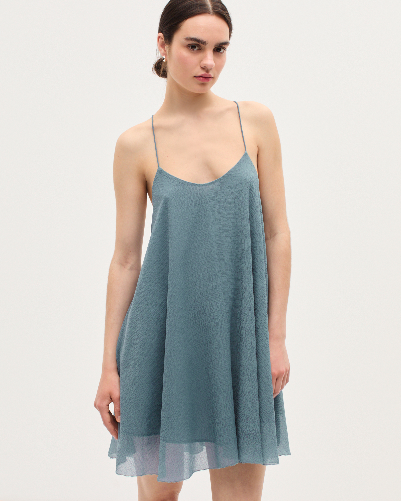 Robe courte en mousseline