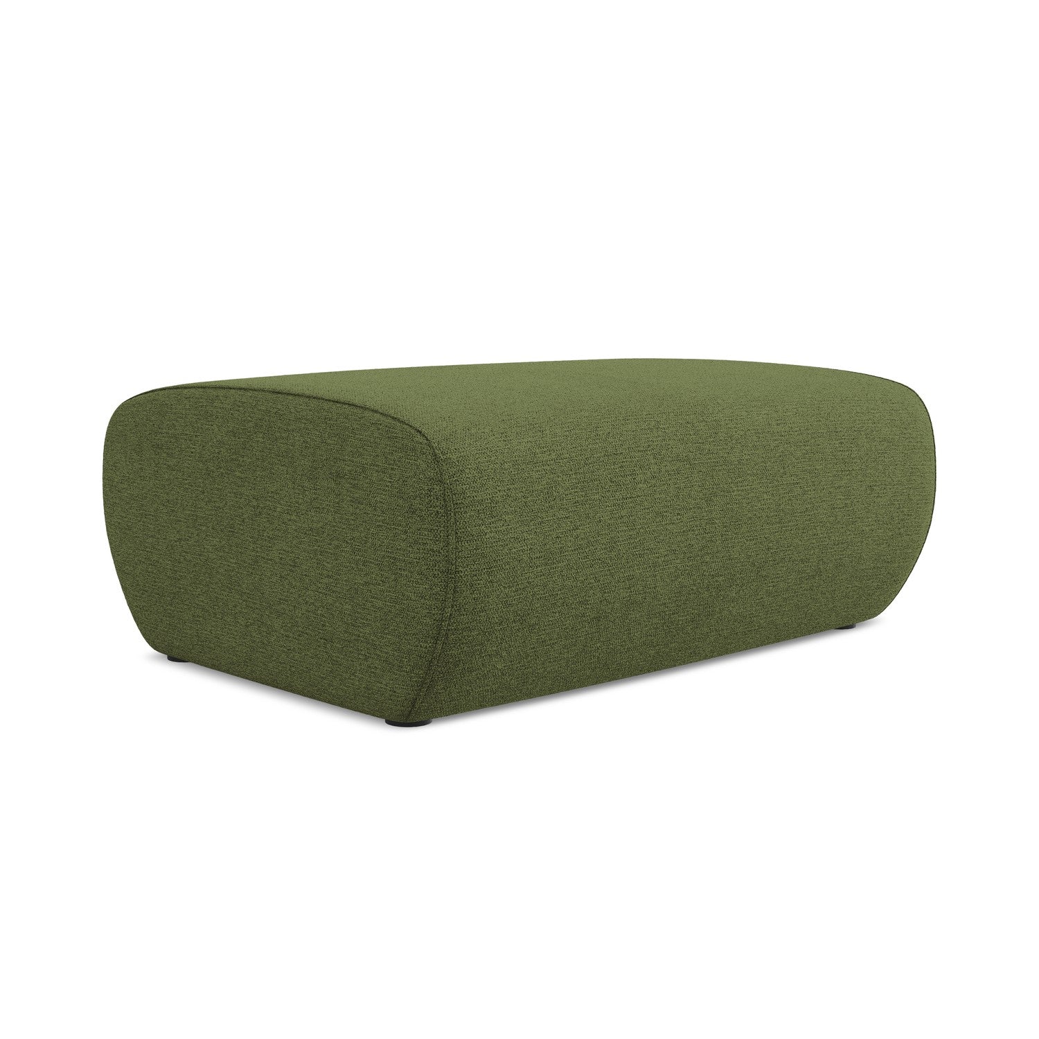 LaMiaSofa Poef Palermo - chenille stof - flessengroen - 100x70x39