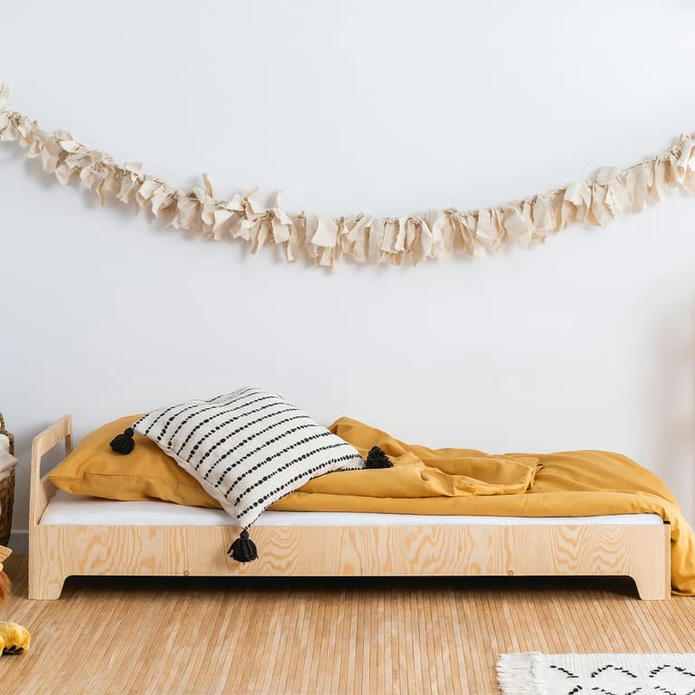 GARANCE - Lit 70x140 sommier inclus naturel