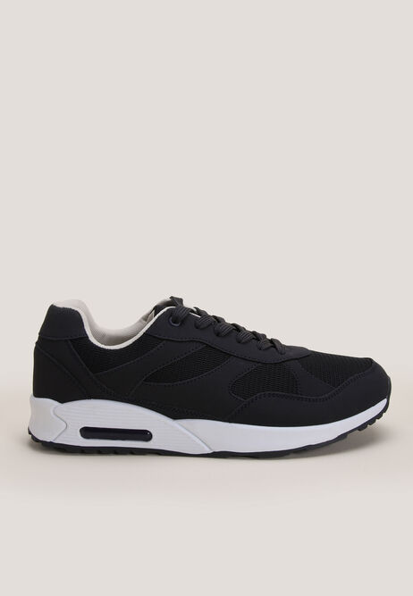 Mens Blue Casual Runner Lace Up Trainer