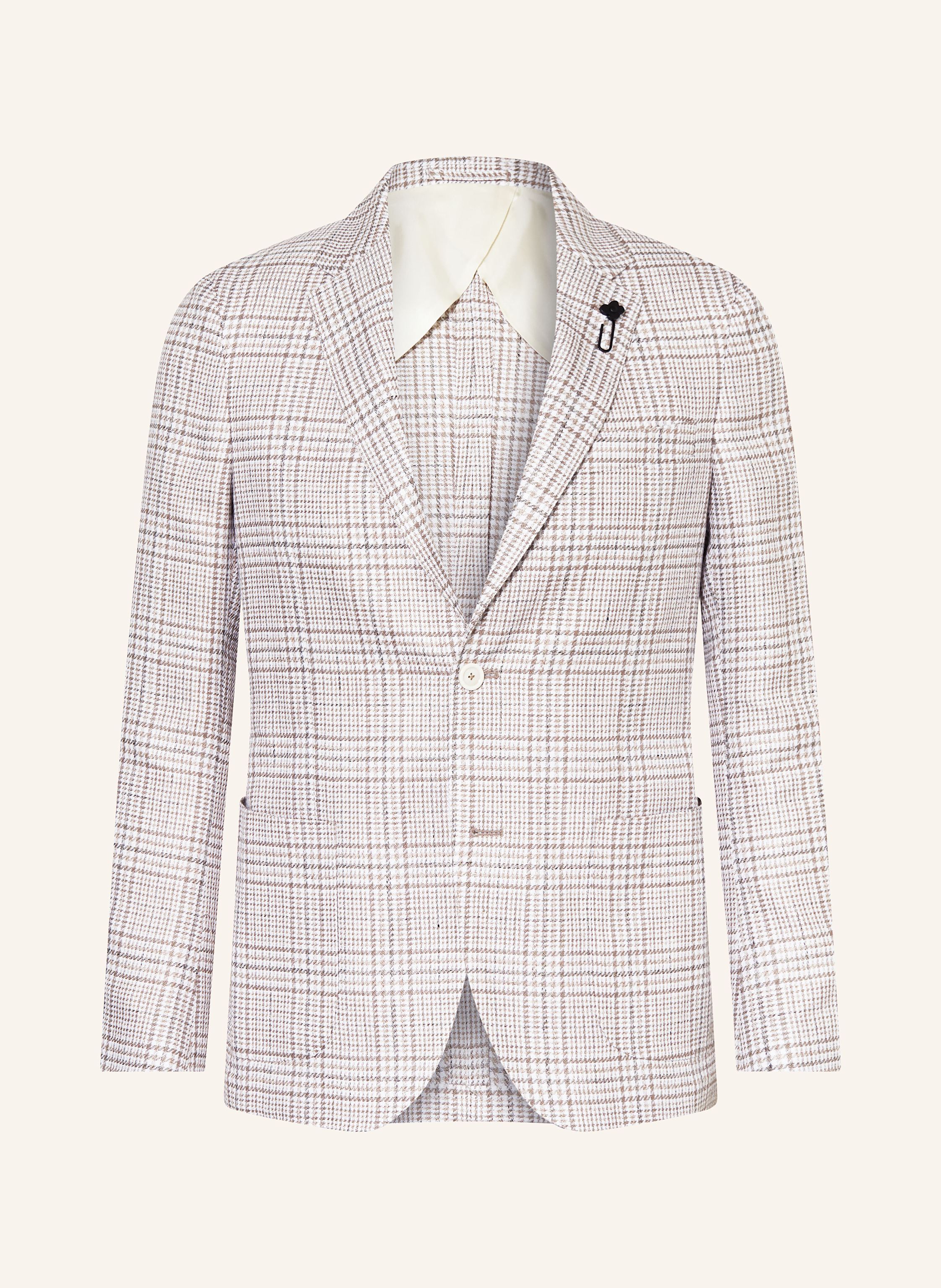 LARDINI Sakko Regular Fit mit Leinen