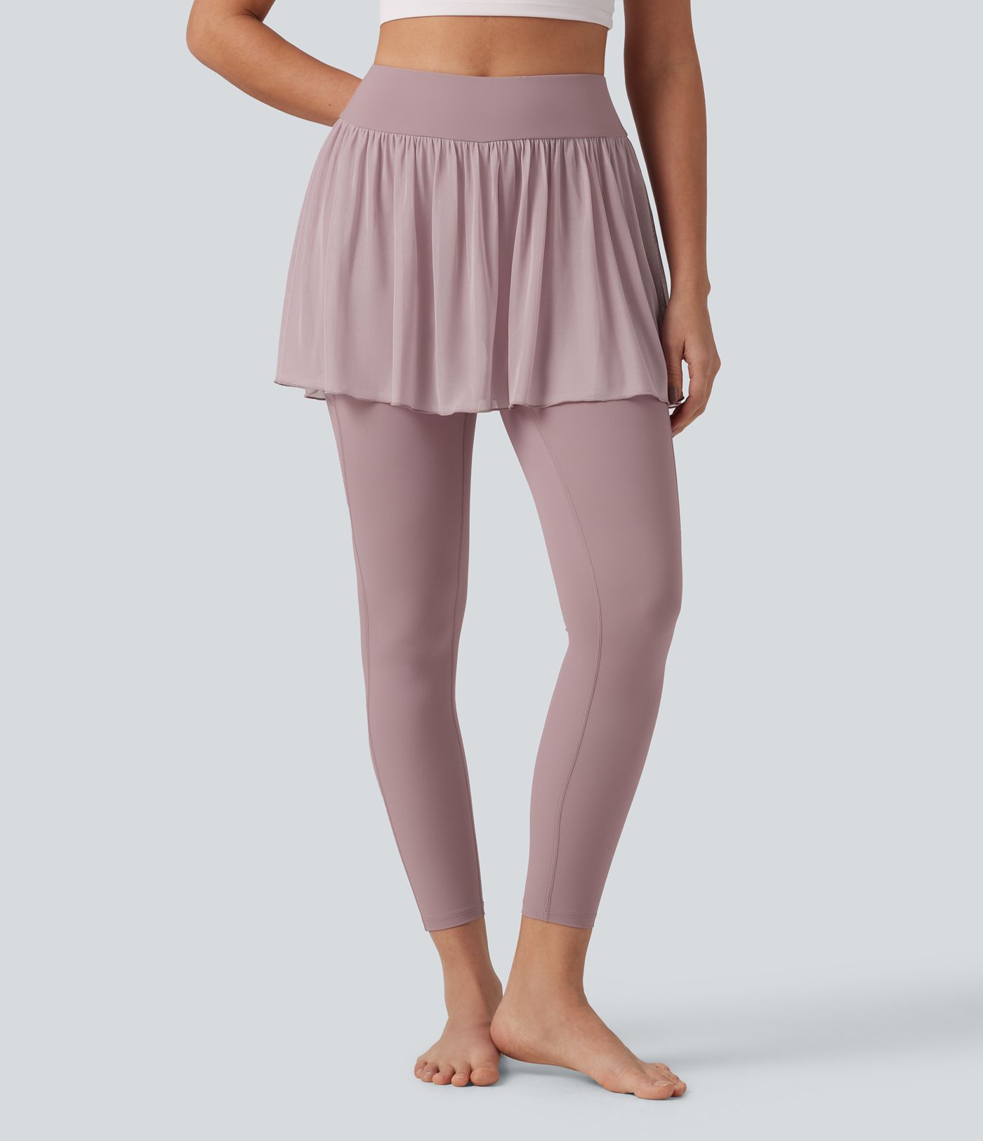 Legging de sport 2-en-1 SoftlyZero™ effet frais InstantCool taille haute avec mesh contrastant et poches, protection solaire UPF50