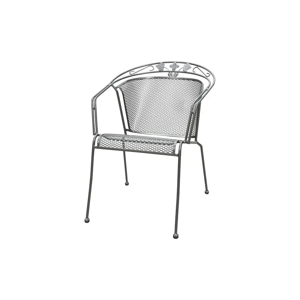 Set van 6 - Elegance strekmetaal stapelbare tuinstoel - Antraciet