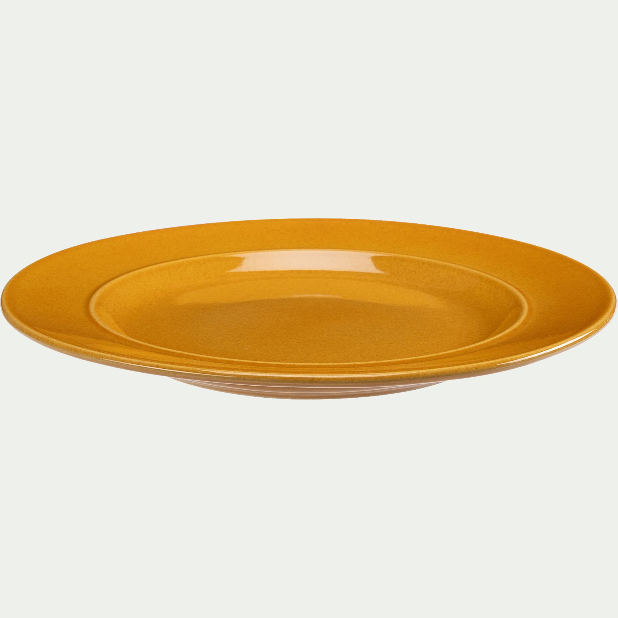 ANO - Assiette plate en grès D27,4cm - jaune