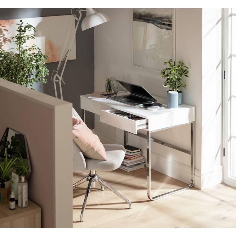 Habitat Sammy 2 Drawer Desk - White Gloss